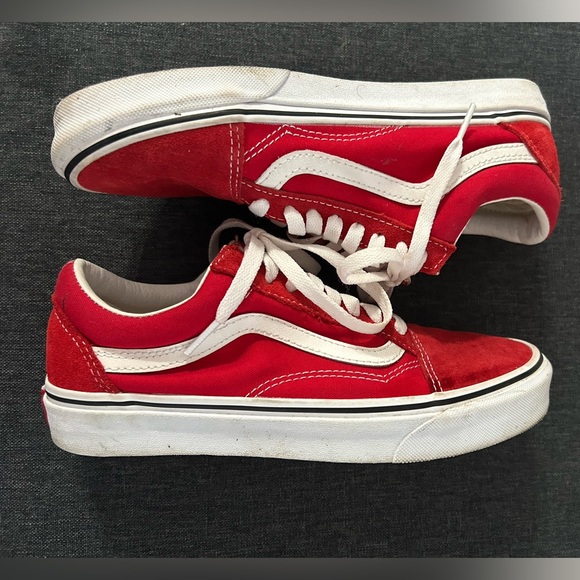 Red Low-top Vans - Picture 3 of 5